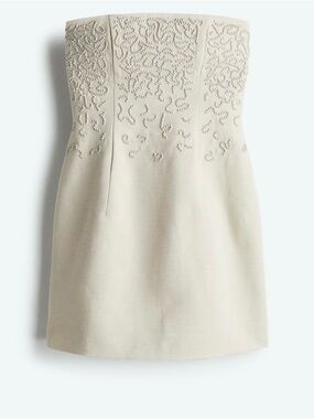 h&m white beaded dress Serene Hill White Satin Sexy Wedding Dresses 2025 High-end Beaded White / 14 / 50cm